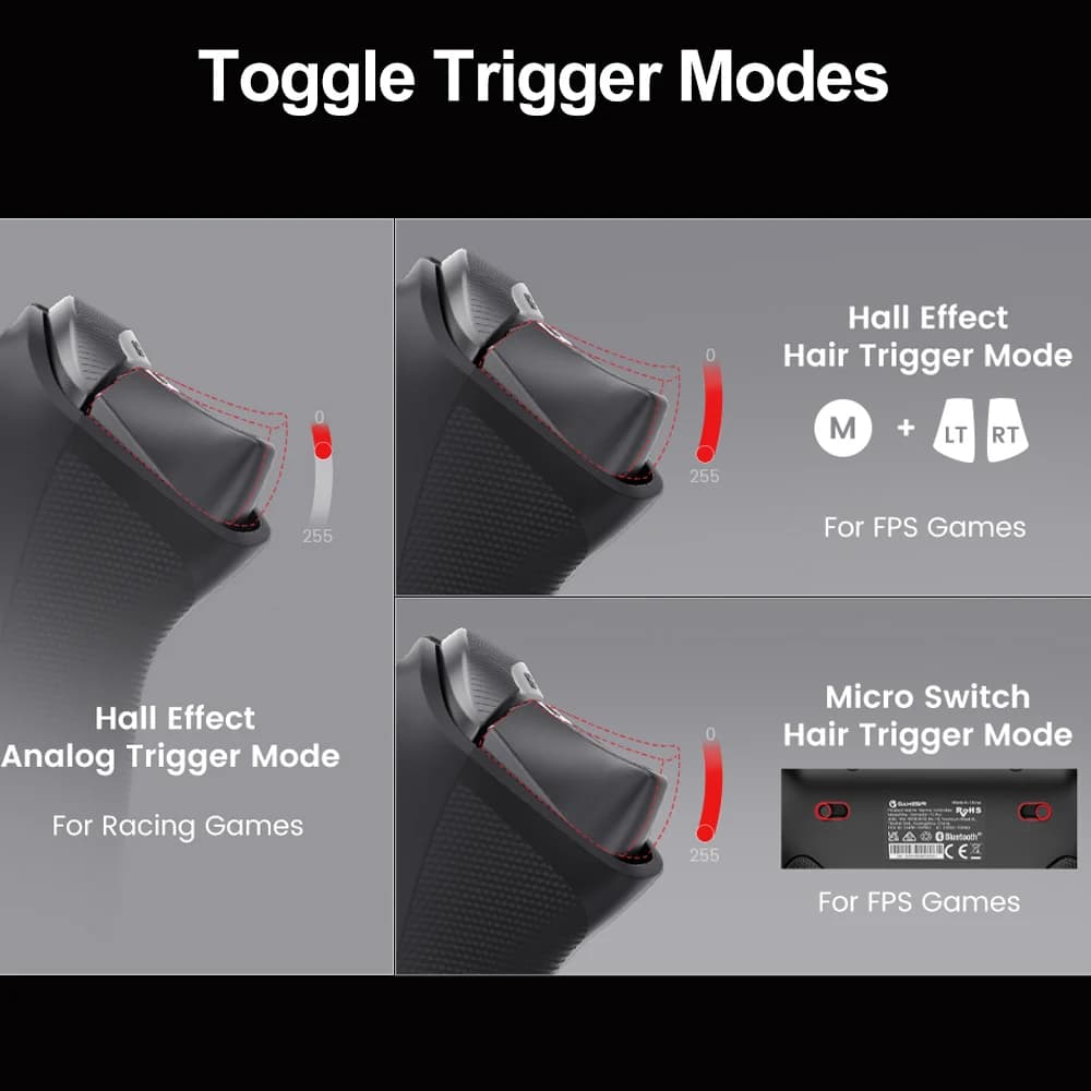 GameSir Tarantula Pro PC Gamepad for Nintendo Switch 2/1 Steam iOS Android Game Controller Hall Effect Sticks NFC ABXY Switching - 6