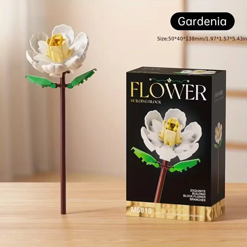 Building block flower set, DIY floral decoration kit, suitable for desktop decoration and room accessories – a perfect gift idea - 4