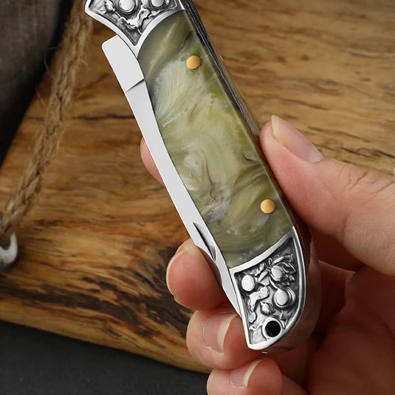 الفولاذ المقاوم للصدأ للطي الفاكهة سكين التقشير الراتنج مقبض سكين نزع العظم المحمولة سكين جيب شواء الساطور المطبخ تقطيع سكين - 4