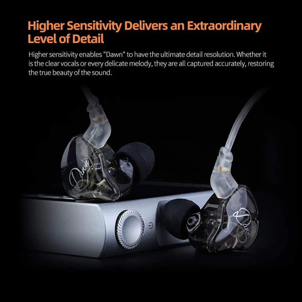 سماعة KZ Dawn HiFi 10MM مزدوجة الديناميكية باس سماعة أذن مراقبة داخل الأذن للألعاب الرياضة الموسيقى DJ المسرح تقليل الضوضاء - 6