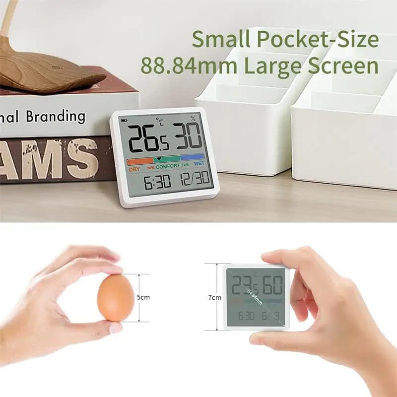 مقياس درجة الحرارة والرطوبة الداخلي من NOKLEAD، ترمومتر رقمي، مقياس الرطوبة، محطة طقس ذكية - 6