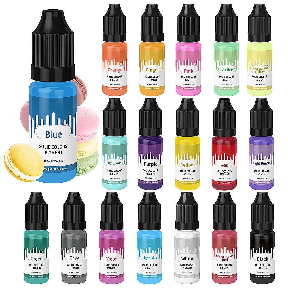 18 ألوان 10 مللي معكرون الصلبة الباستيل اللون الراتنج الصباغ الزيتي السائل الصباغة لتقوم بها بنفسك قالب راتنجات الايبوكسي أدوات صنع المجوهرات اكسسوارات - 3