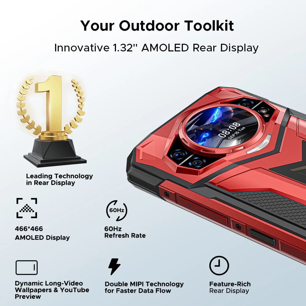 DOOGEE S200 Plus 5G AI Rugged Phone Android 15 Dimensity 7300 1.32" Rear Display 16GB 512GB 6.72'' 11000mAh Battery Smartphone - 3