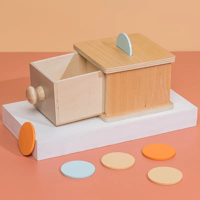 Montessori Baby Toys Wooden Coin Box Drawer Game Learning Early Education Preschool Training Teaching Kids Aids Toys - 4