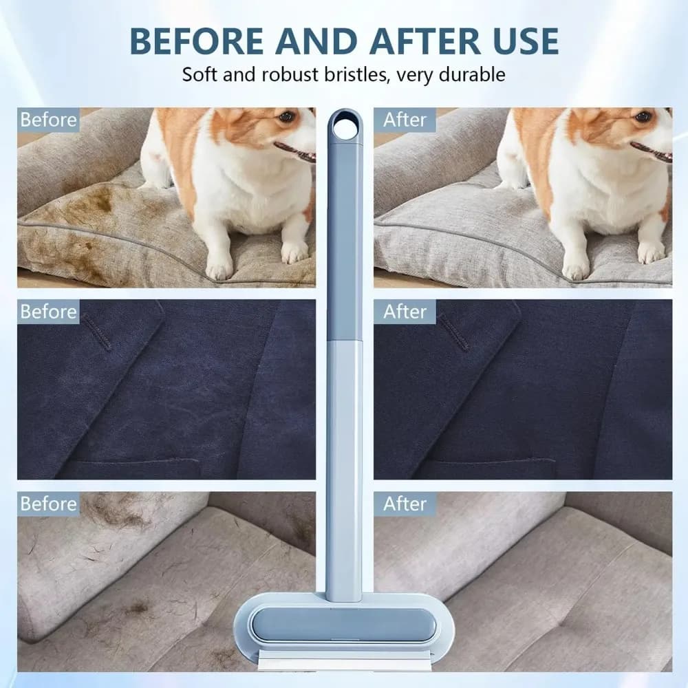 Pet Hair Removal Set Tool Reusable Static Removal Gloves Double-Sided Grooming Gloves Remove Dog Cat Hair Carpets Sofa Cleaner - 5