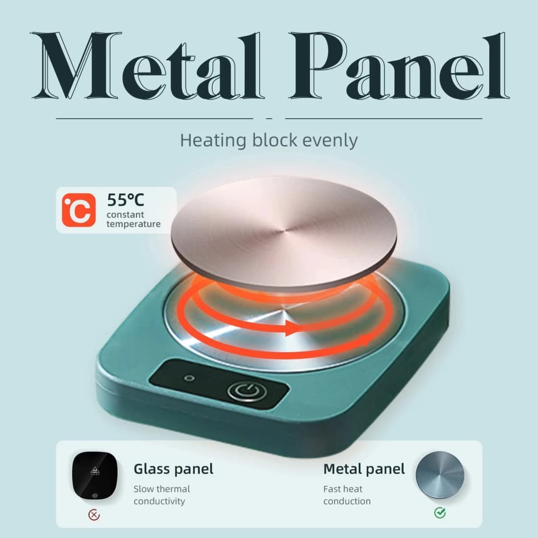 مدفأة أكواب كهربائية مع حصيرة تسخين - هدية مثالية للمنزل والمكتب - 5