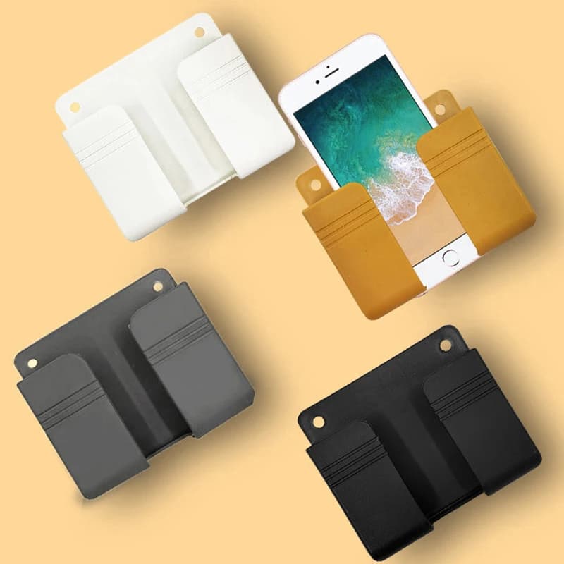 Wall Mounted Organizer Self-adhesion Storage Box Remote Control Mobile Phone Wall Holder Multifunction Charging Plug Stand 2024 - 4