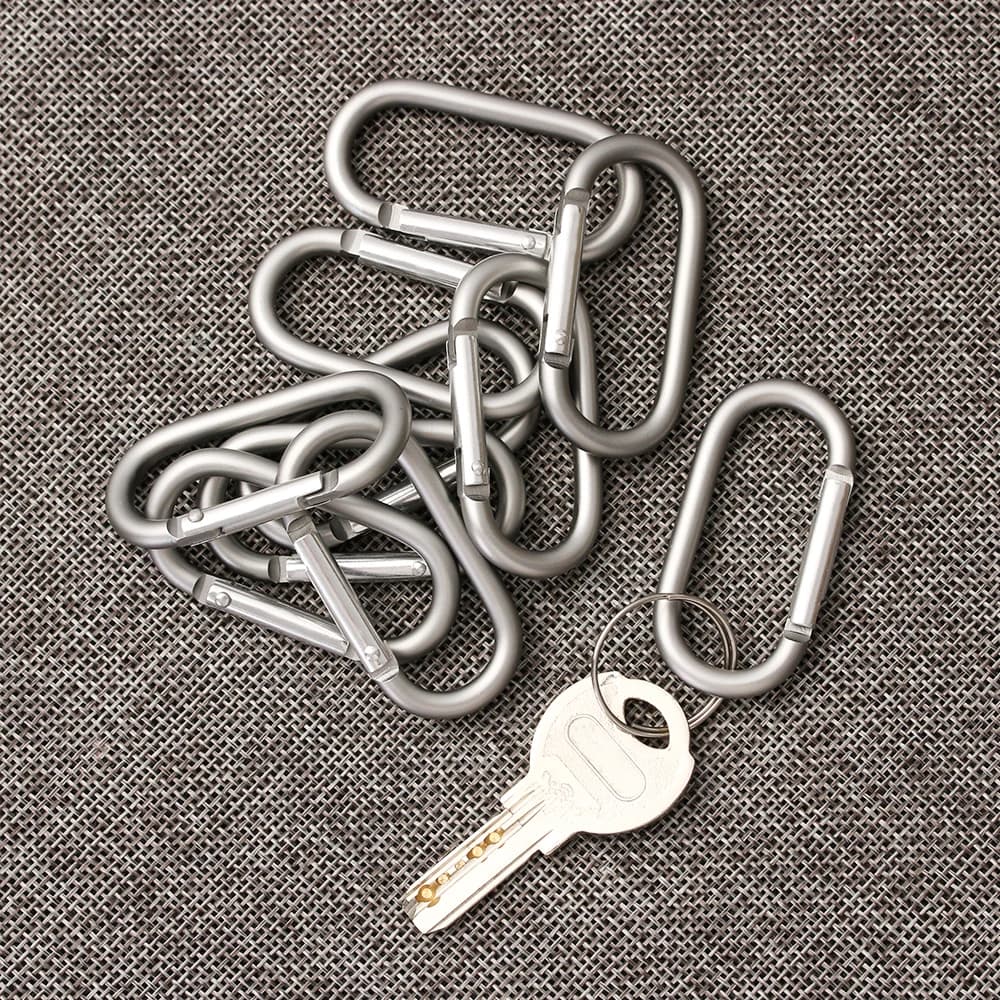 2/5/10pcs Multifunctional  Alloy Aluminum Spring Hook Carabiner Camping Equipment Survival Gear Outdoor Mountaineering Travel Ki - 3