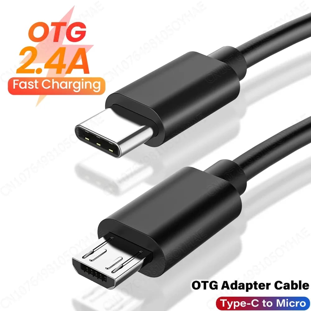 كابل نوع C إلى مايكرو USB محول USB نوع-C سريع لهواتف سامسونج وهواوي وشاومي وون بلس وماك بوك برو OTG