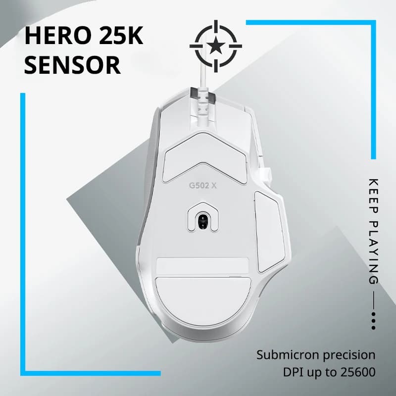 Logitech G502 X Wired Gaming Mouse, Hero 25K Sensor, 25600 DPI, Lightforce Hybrid Optical Mechanical, Esports Edition - 2