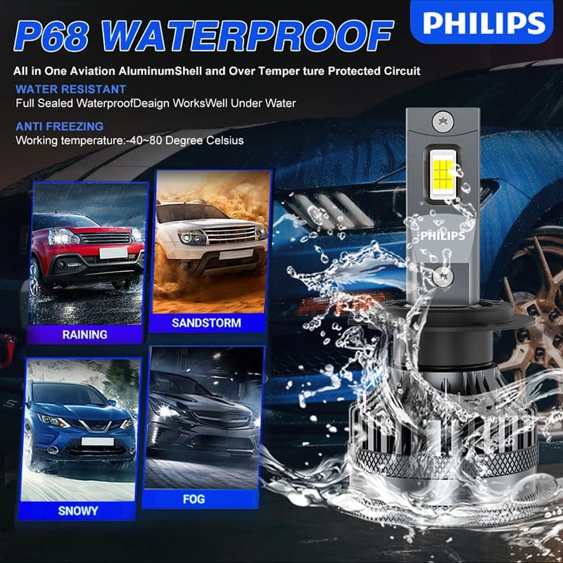 Philips Ultinon Rally 3590 Car Headlight Bulb H7 Led H1 H4 H11 9005 HB3 9006 HB4 9012 HIR2 Fog Lights 6500K High Power Lamp 180W - 4