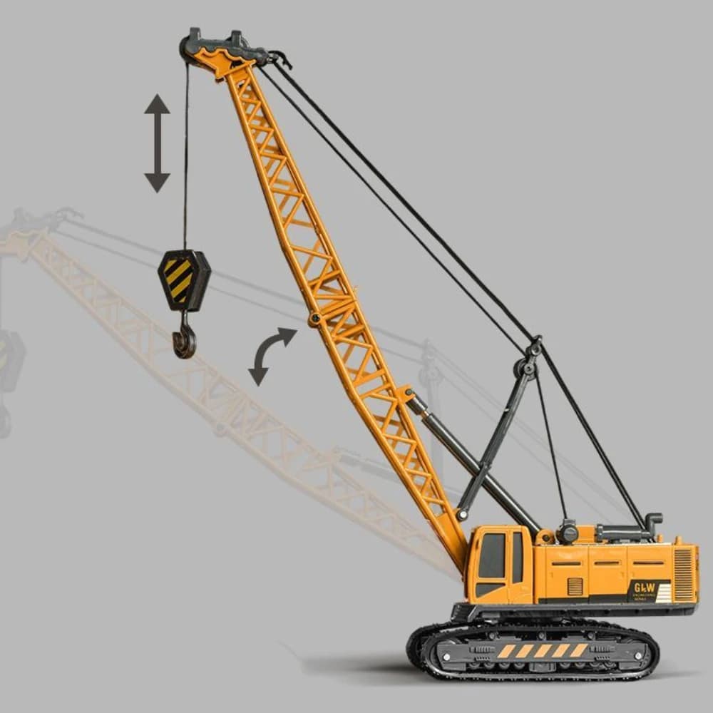ألعاب بناء هندسية مصنوعة من سبائك الصب، رافعة وجرافة وحفارة، جرار من البلاستيك والسبائك، نموذج بالقصور الذاتي للأطفال والأولاد - 5