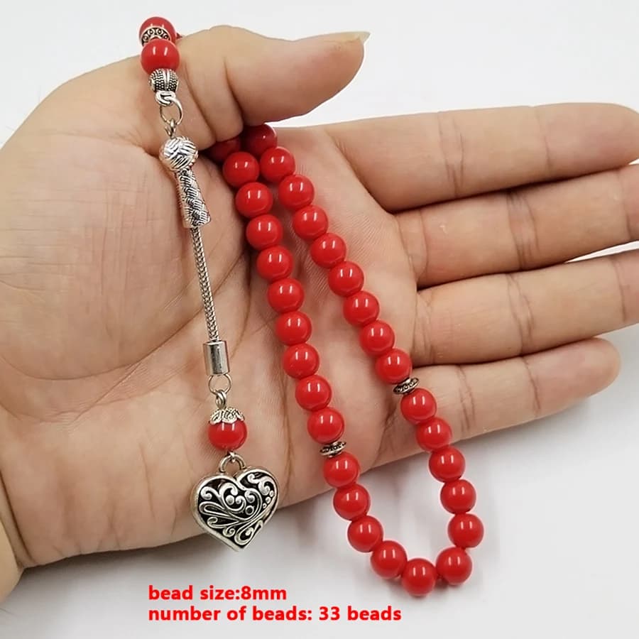 Tasbih Red stone 33 45 66 99 prayer beads misbaha Women jewelry muslim bracelet arabic islamic accessoires - 6