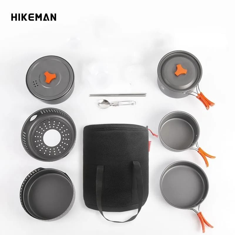 حقيبة تخزين أواني التخييم الخارجية، حقيبة تخزين أدوات المائدة المحمولة للنزهات، جيب شبكي بسحّاب - 4