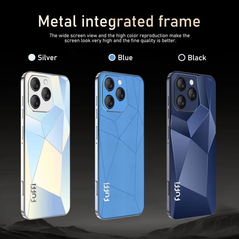 هاتف ذكي فوفي Global Vision I16 Pro 5G بنظام أندرويد، بطارية 5300 مللي أمبير في الساعة، 12 جيجابايت رام، 512 جيجابايت ذاكرة، شاشة 6.56 بوصة بدقة FHD+، كاميرا مزدوجة 24+48 ميجابكسل، يدعم 4G - 6