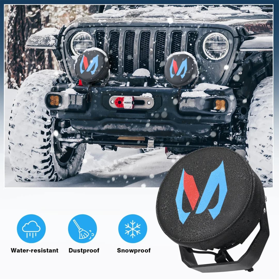 MICTUNING 7' 9' Work Light Covers Round Protective Housing Offroad Led Cube Light Cover For Truck Light Driving Fog Light Lens - 3