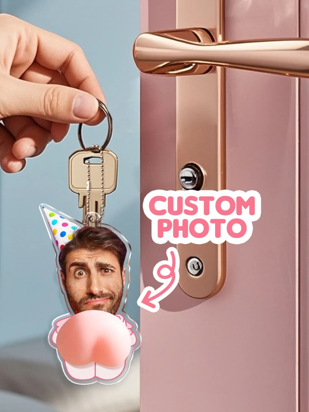 سلسلة مفاتيح مخصصة بوجه، ناعمة، هدية فريدة للأصدقاء - 6