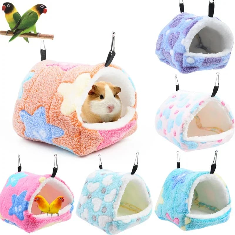 Cute Hamster House Winter Thickening Warm Soft Beds New Bread Small Animal Nest for Hamster Hedgehog Rabbit Pet Accessories 2024