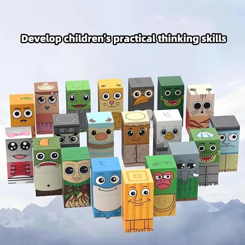 Tung tung tung sahur Magnetic building blocks, children's toy building block set, DIY assembly building blocks, desktop construc - 6