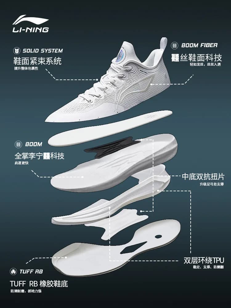 أحذية كرة السلة المنخفضة للرجال من LI NING مع وسادة عملية ودعم للرياضات الاحترافية - 3