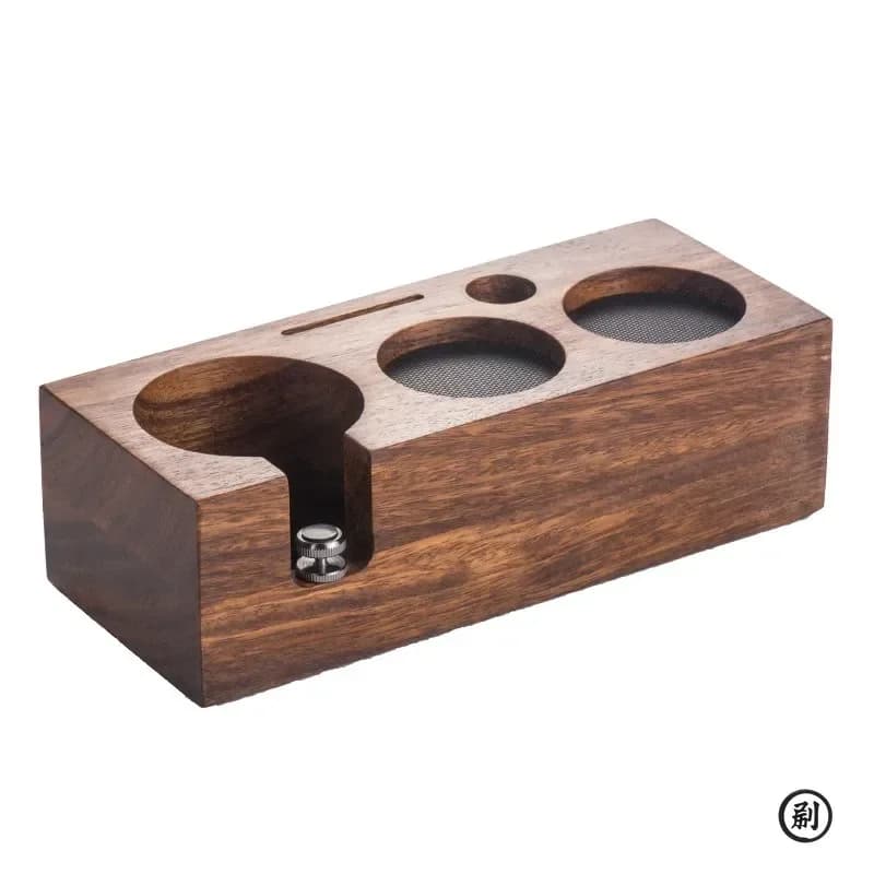 Coffee Tamper Station Stand Wooden Non-slip Espresso Holder Coffee brush Filter Storage Stand Barista Accessories - 5
