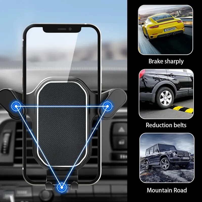 Air Vent Car Phone Holder Gravity Lock Phone Mount 360-Degree Flexible Adjustment Universal Auto Phone Stand for 4-7 Inches - 2