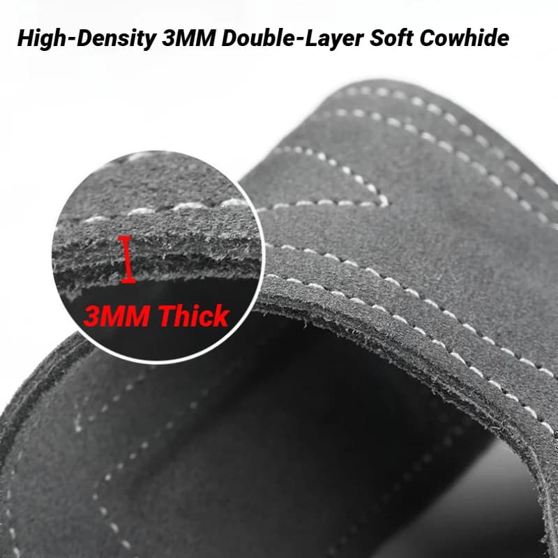 قطعتان من قفازات الجيم من جلد البقر، وسادات رفع الأثقال المضادة للانزلاق، حماية لليد أثناء التمارين الرياضية ورفع الأثقال - 5