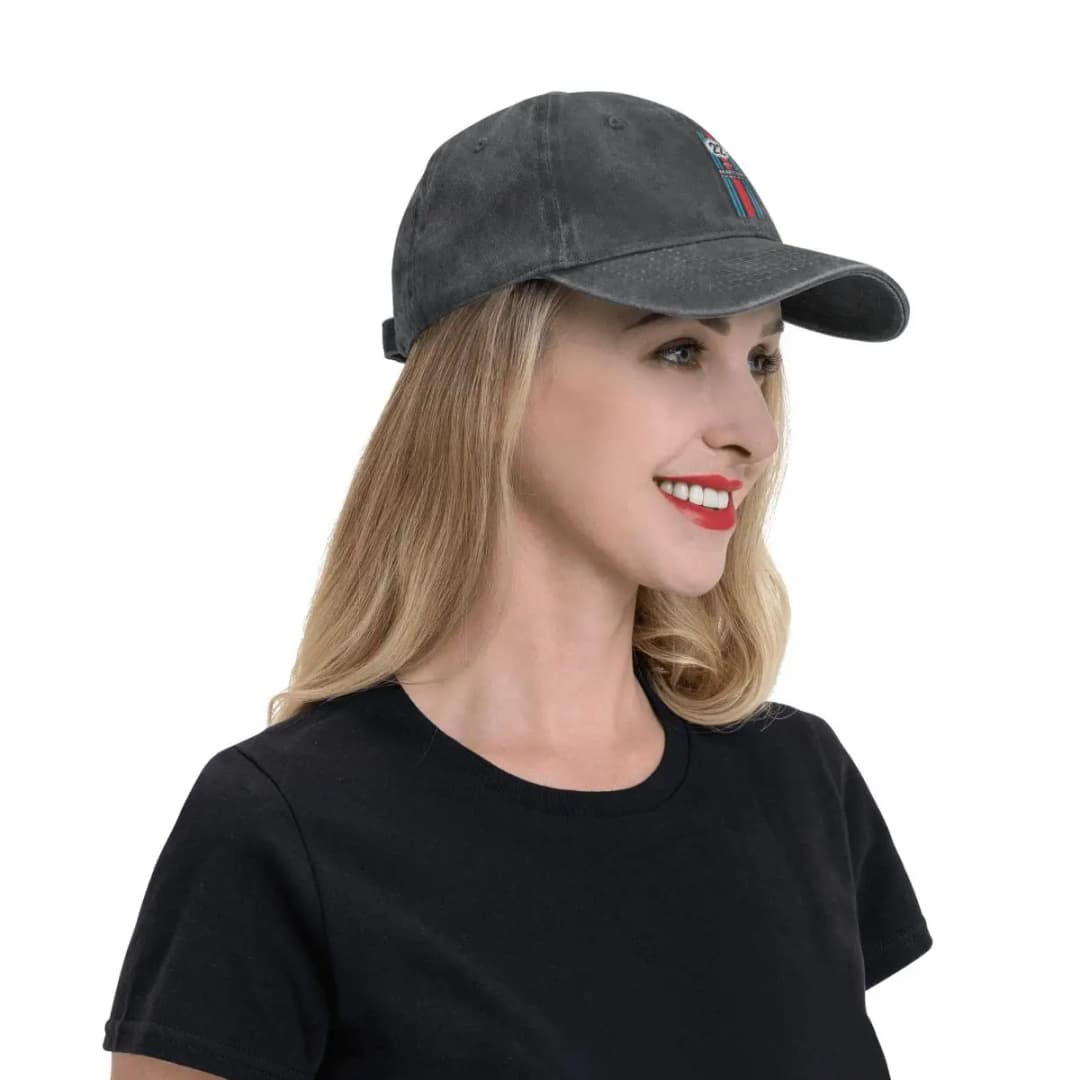 Washed Men's Baseball Cap Racing Team Trucker Snapback Caps Dad Hat Martini Racing Golf Hats - 6