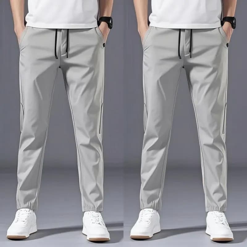 Casual Pants Men's Korean Version Summer Thin Men's New Sports Pants Loose and Versatile Trend Light Luxury Straight Trousers - 5