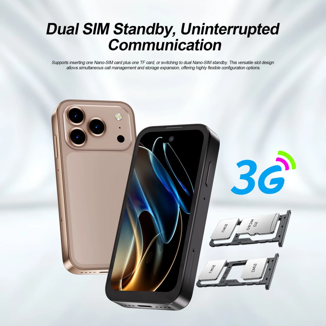 سيرفو 17 PRO MAX هاتف ذكي صغير بشاشة 3.75 بوصة، 3G WCDMA، ثنائي الشريحة، GPS، فتح بالوجه، أندرويد - 6