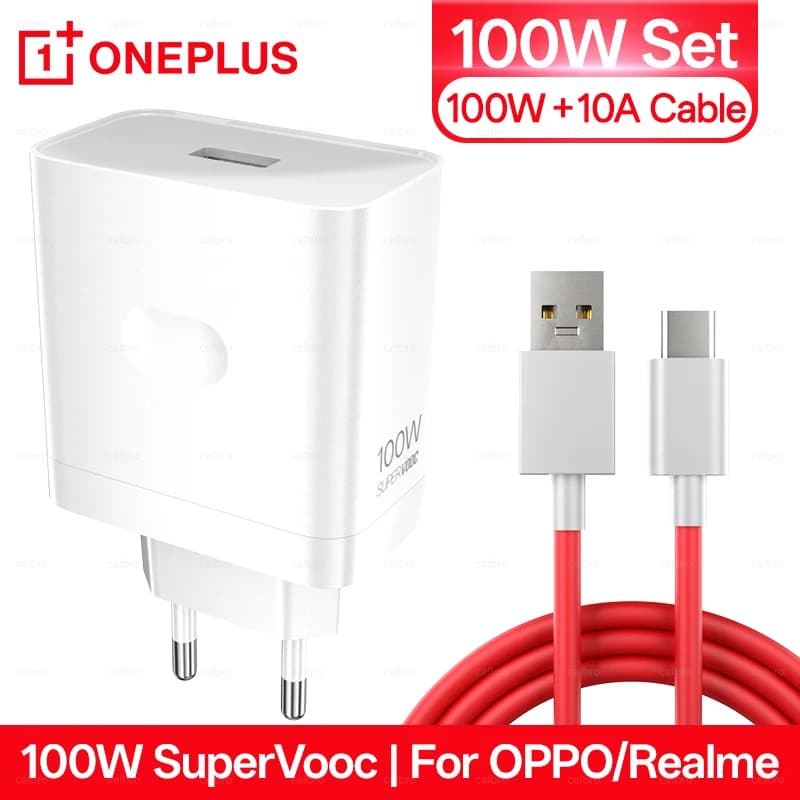شاحن ون بلس الأصلي 100 واط 80 واط محول يو اس بي SUPERVOOC نوع سي كابل 10 أمبير لأوبو ريلمي شواحن سريعة ون بلس 15 13 12 11 برو
