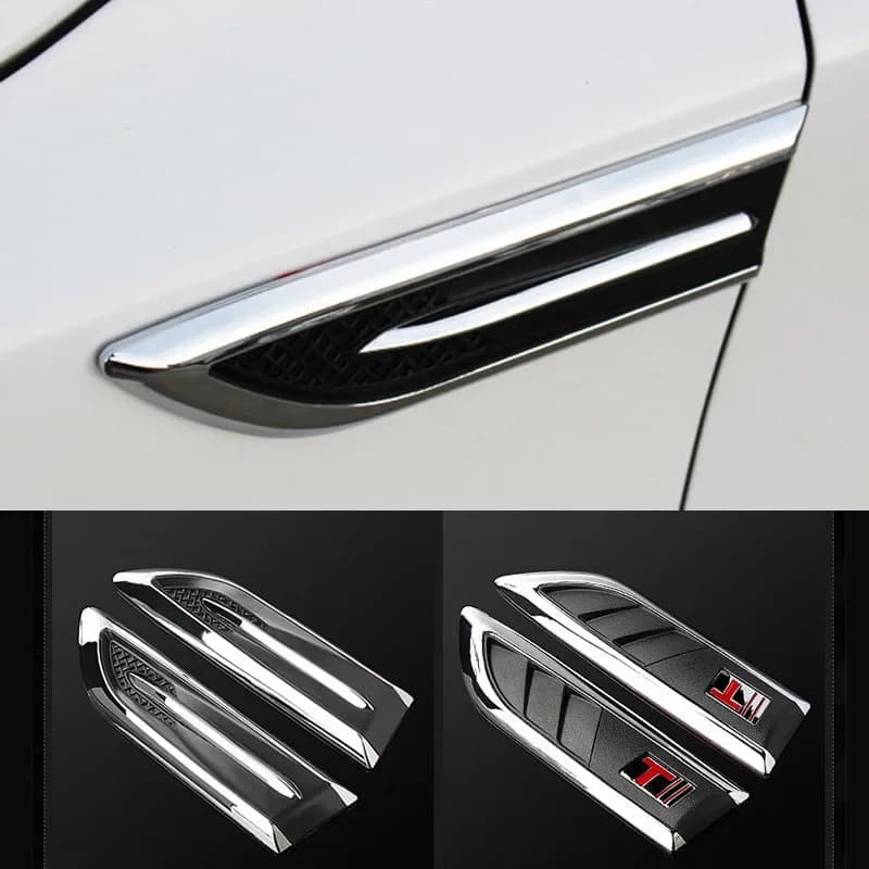 Car Body Decoration False Wind Mouth Side Modification Electroplated Wind Mesh Blade Fender Sticker Exterior Decorative Sticker