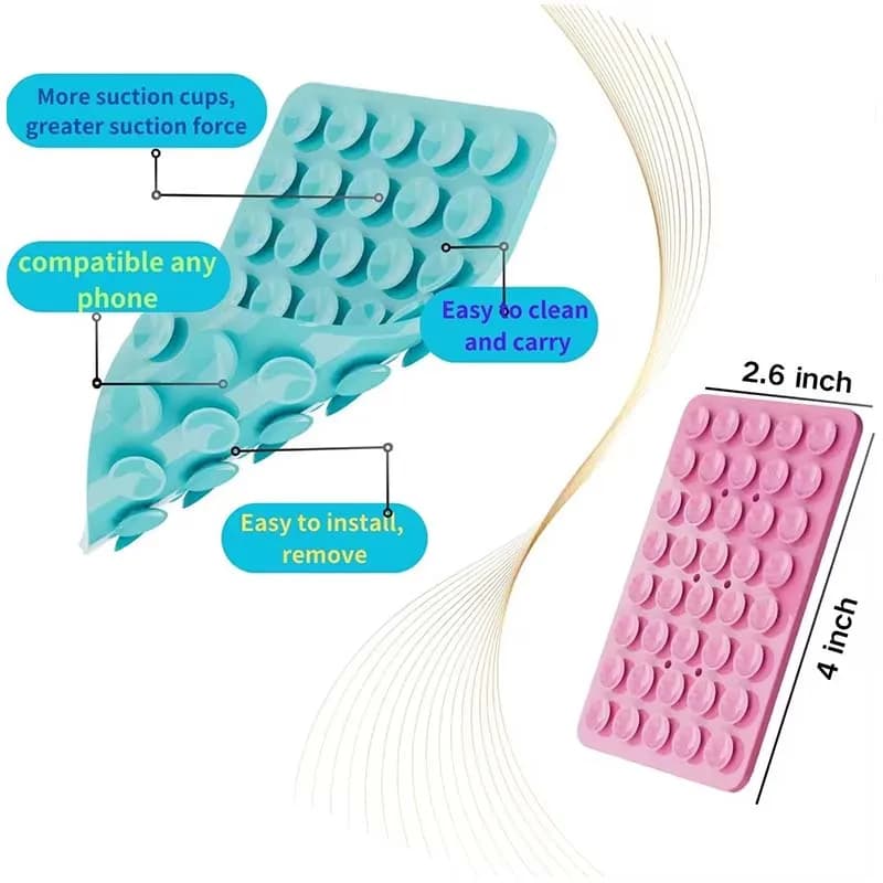 حامل هاتف بتصميم كوب شفط سيليكون مزدوج الوجهين، قبضة قوية بدون استخدام اليدين لالتقاط السيلفي والفيديوهات لهواتف آيفون وأندرويد - 3