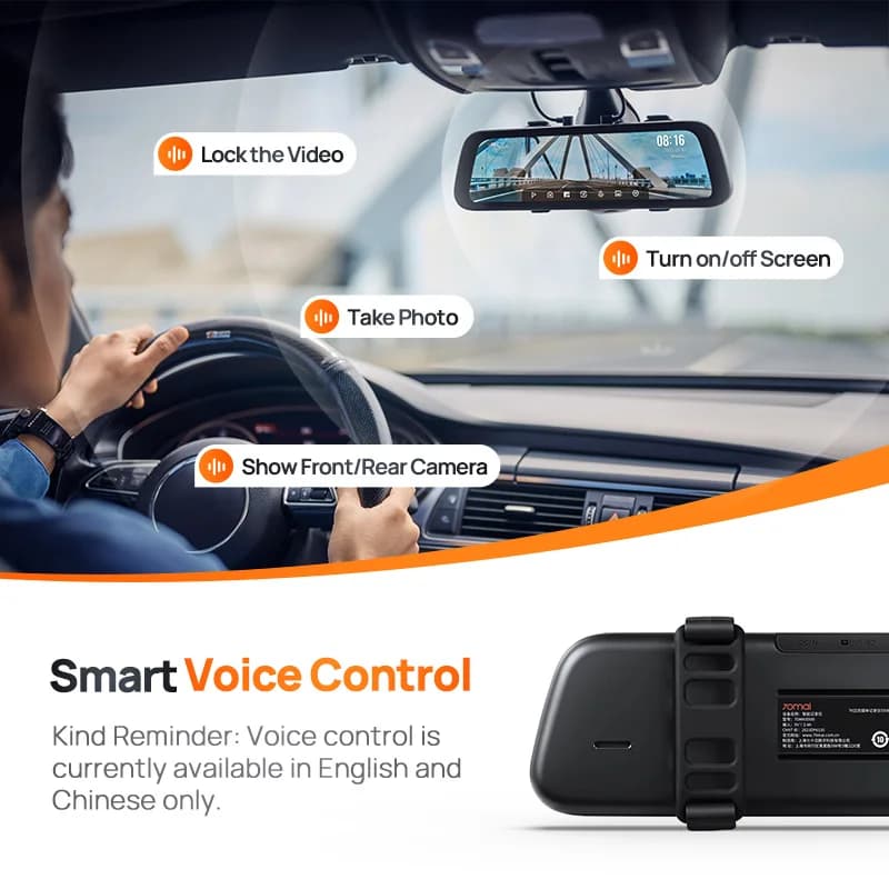 70mai S500 Rearview Dash Cam 9.35'' Touch Screen 3K Super Capacitor Dual-Channel HDR Voice Control 24H Parking Surveillance - 6