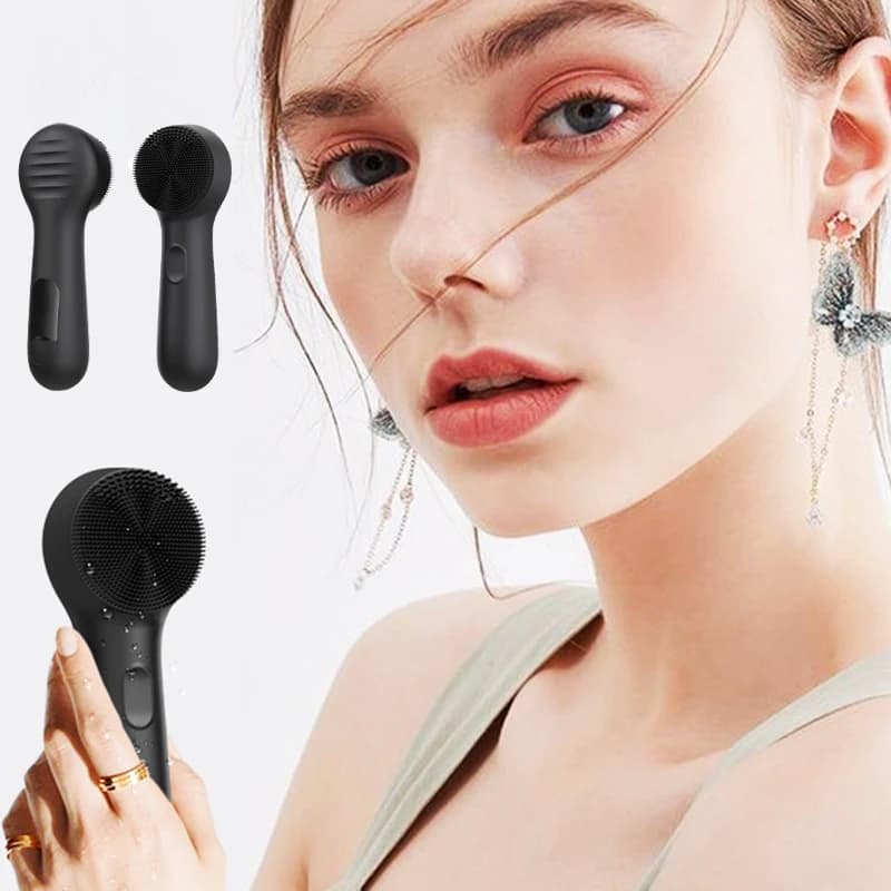 Facial and Nasal Blackhead Cleaner, Silicone Facial Cleansing Brush, Facial Vibration Massage, USB Charging Facial Brush - 6