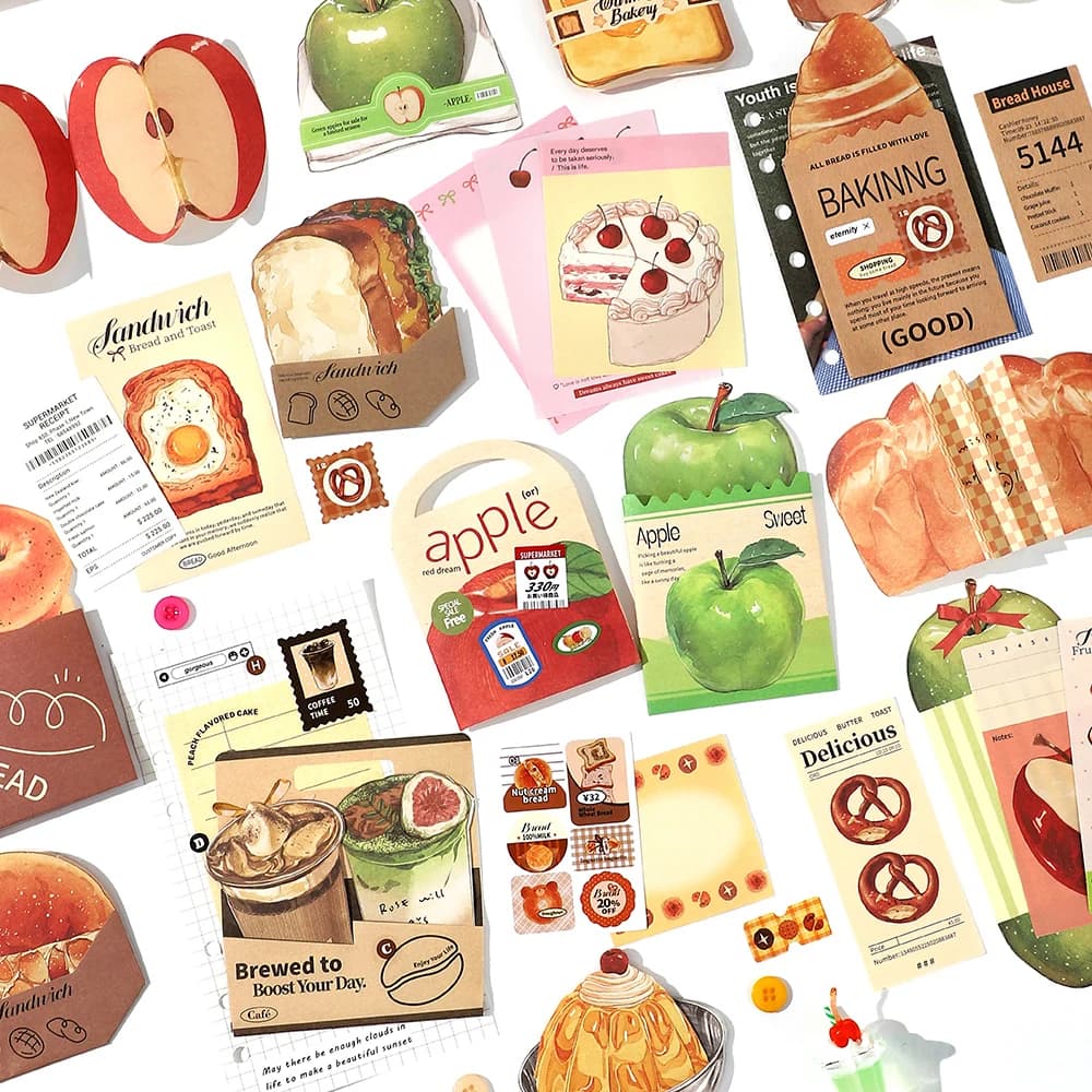 20 قطعة من سلسلة المتجر الطازج حزمة مواد الطعام والقهوة DIY كتيب القصاصات لوازم القرطاسية الجمالية - 3