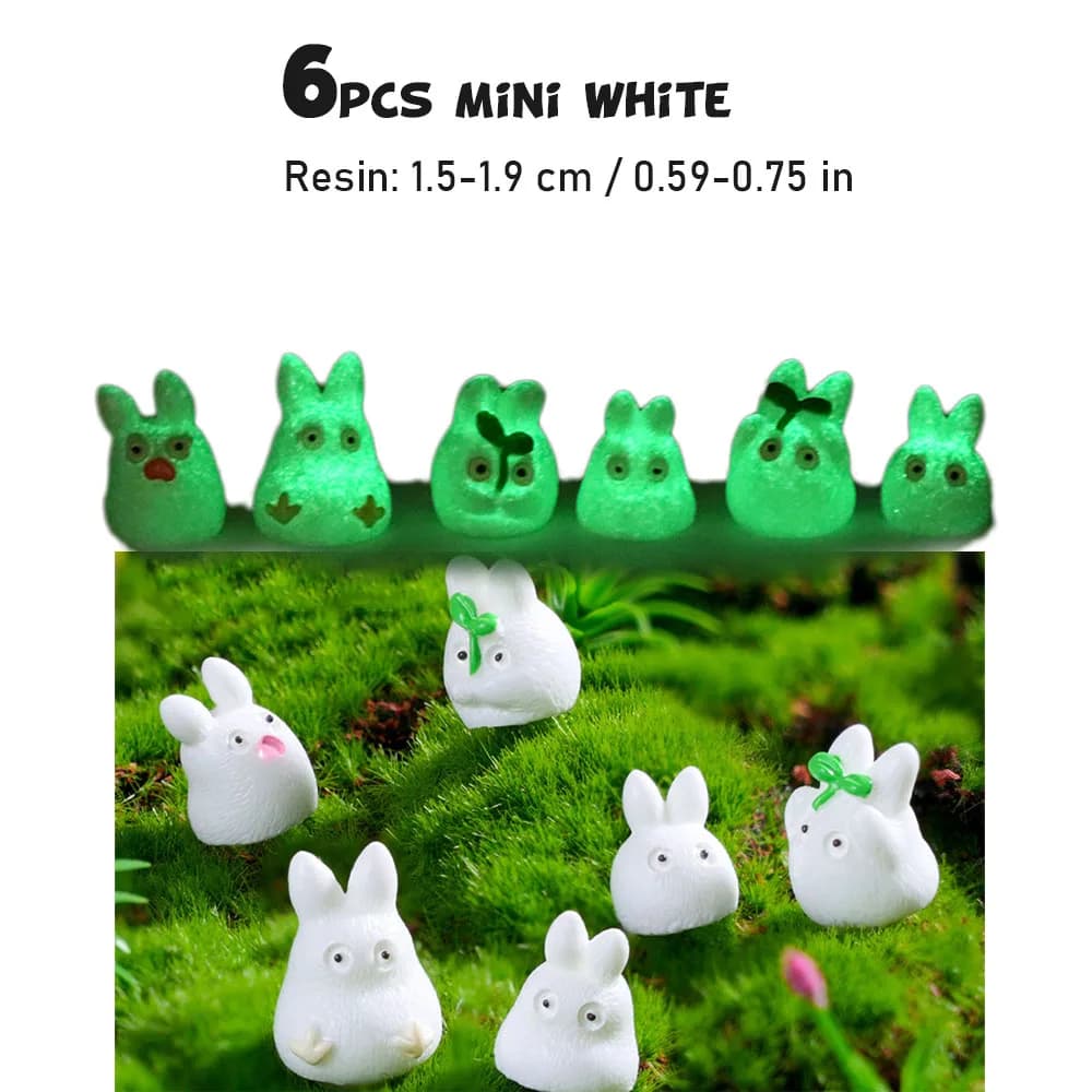 5/12pcs Little Luminous White Elk Green Leaf Fairy Garden Miniature Toy Unique creativity Decoration DIY Handicraft Accessories - 5