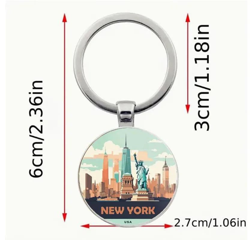 سلسلة مفاتيح New York City Skyline - هدايا عيد الميلاد والذكرى السنوية والعطلات، وإكسسوارات السفر بتصميم ثقافي، ورائعة - 2