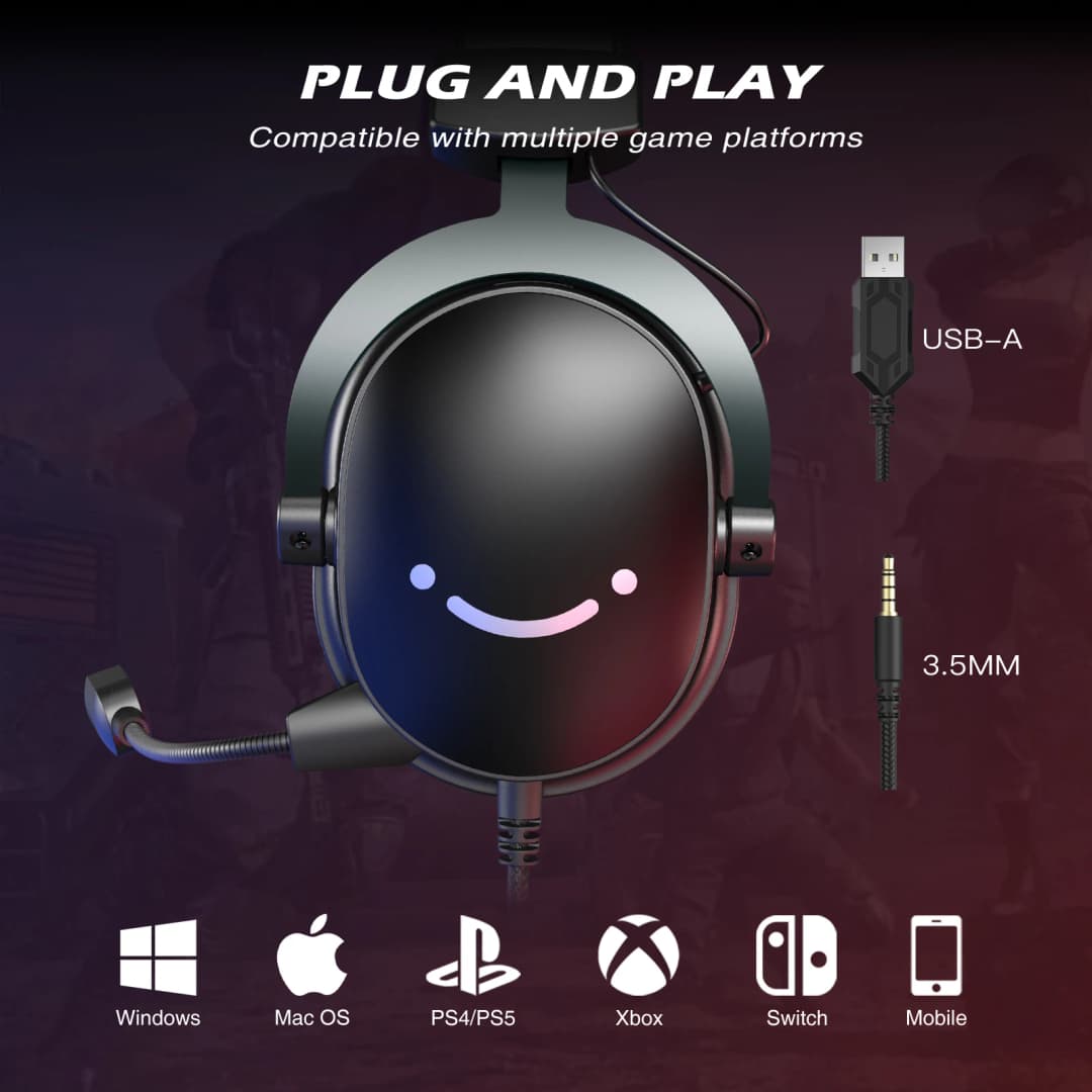 سماعة رأس FIFINE، مقبس 3.5 مم وسماعة USB مع صوت محيطي 7.1/تحكم في مستوى الصوت/مفتاح كتم الصوت لجهاز الكمبيوتر/ماك/PS4/PS5 خلاط-H9 - 6