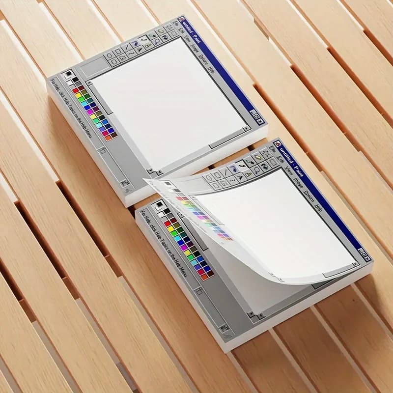 50/100/250Sheets Sticky Notes Retro Computer Drawing Tool Pattern Notepad Self-Adhesive Notepad Memo Pad Office School Supplies