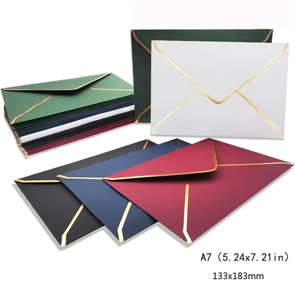 20 قطعة أظرف ورقية A7 لأظرف بطاقات الهدايا وحفلات الزفاف للدعوات والقرطاسية وبطاقات عيد الميلاد وتغليف الصور وكيس الأظرف - 5