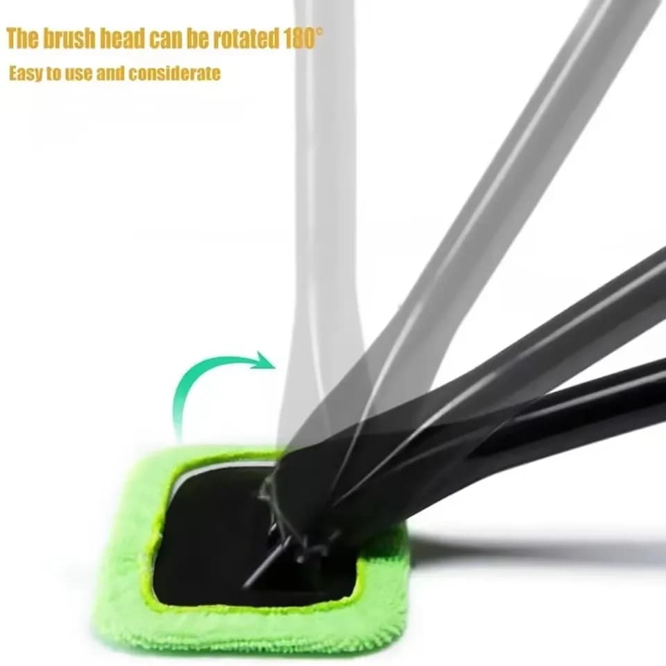 Car Window Cleaner Brush Kit Windshield Cleaning Wash Tool Inside Interior Auto Glass Wiper with Long Handle Car Accessories - 5