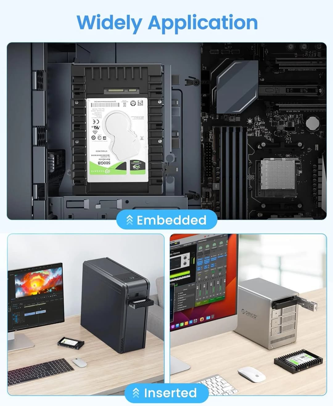 ORICO Hard Drive Caddy Support SATA 3.0 Support HDD and SSD 2.5 In 7mm 9.5mm 12.5mm Computer Accessories - 6