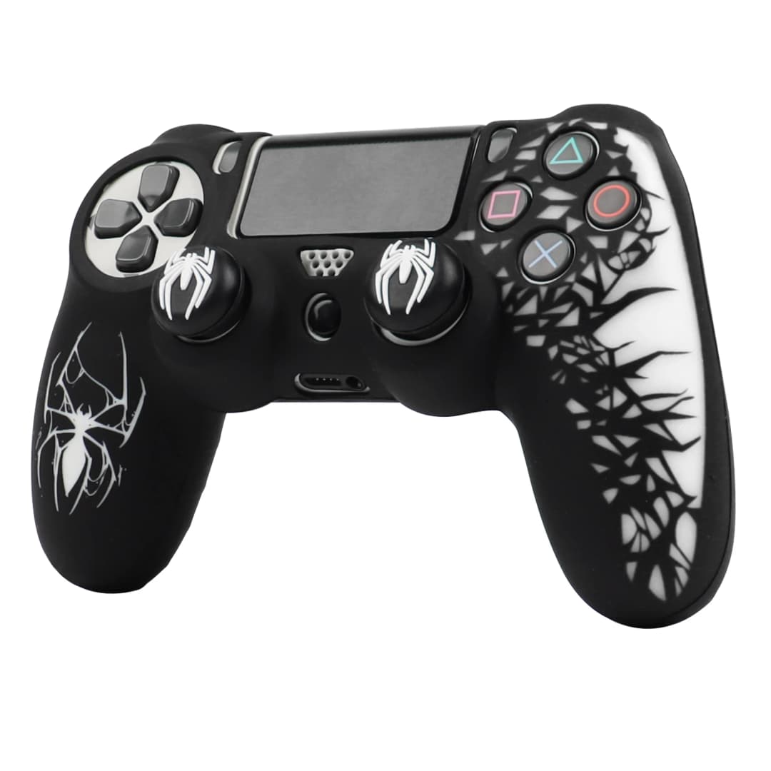 غطاء سيليكون ناعم لحافظة وحدة تحكم PS4، حماية كاملة 360 درجة، مقاوم للعرق والخدوش، لا يبهت، مع أغطية عصا الإبهام - 3