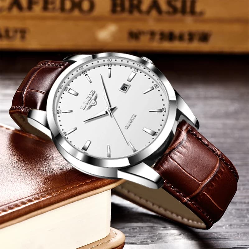 LIGE Man Watch Fashion Leather Strap Mens Watches Military Sport Waterproof Calendar Quartz Wristwatches Male Clock Reloj Hombre - 2