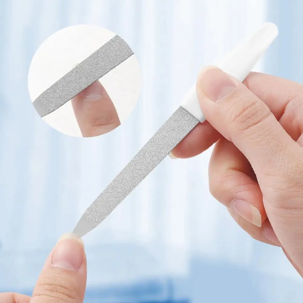 Durable Manicure File Lightweight Dual Use Stainless Steel Beauty Nail File Nail Care Tool Cuticle Pusher Nails Art Tools - 4