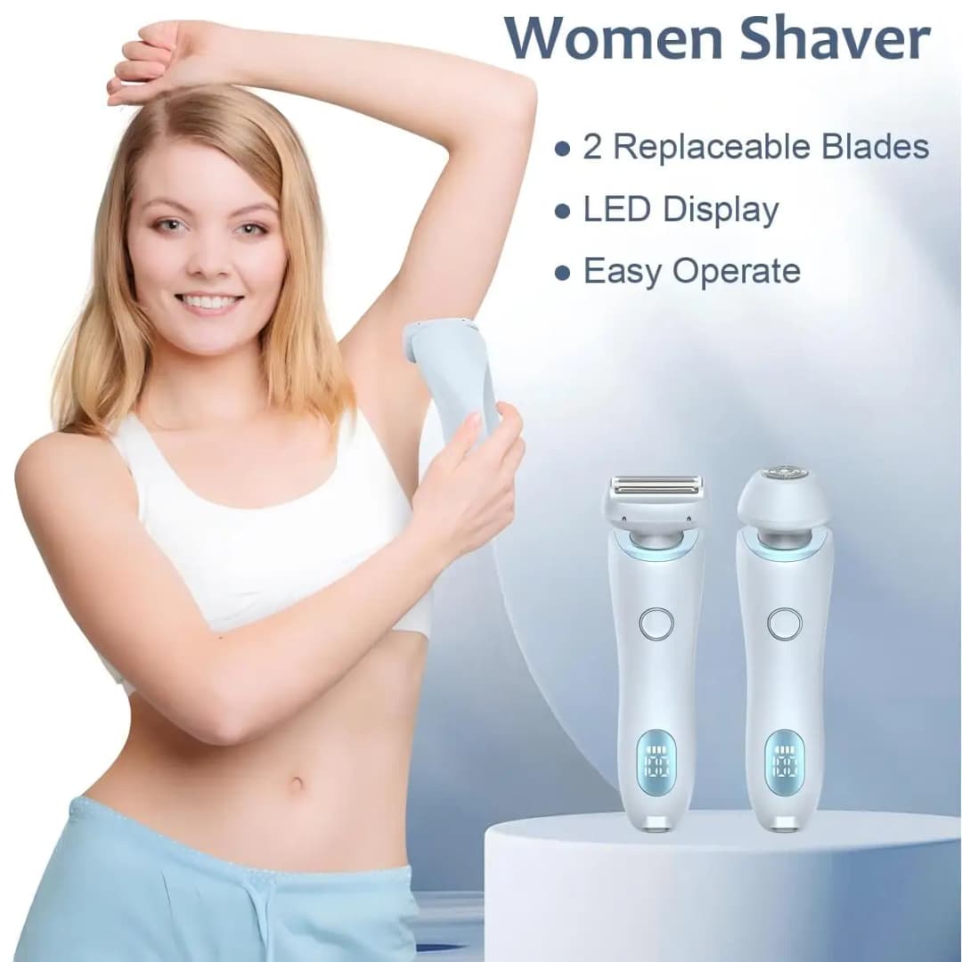 Electric Shaver for Women Painless Lady Razor Facial Hair Remover Wet and Dry Portable Bikini Trimmer for Face Armpit Legs Body - 2
