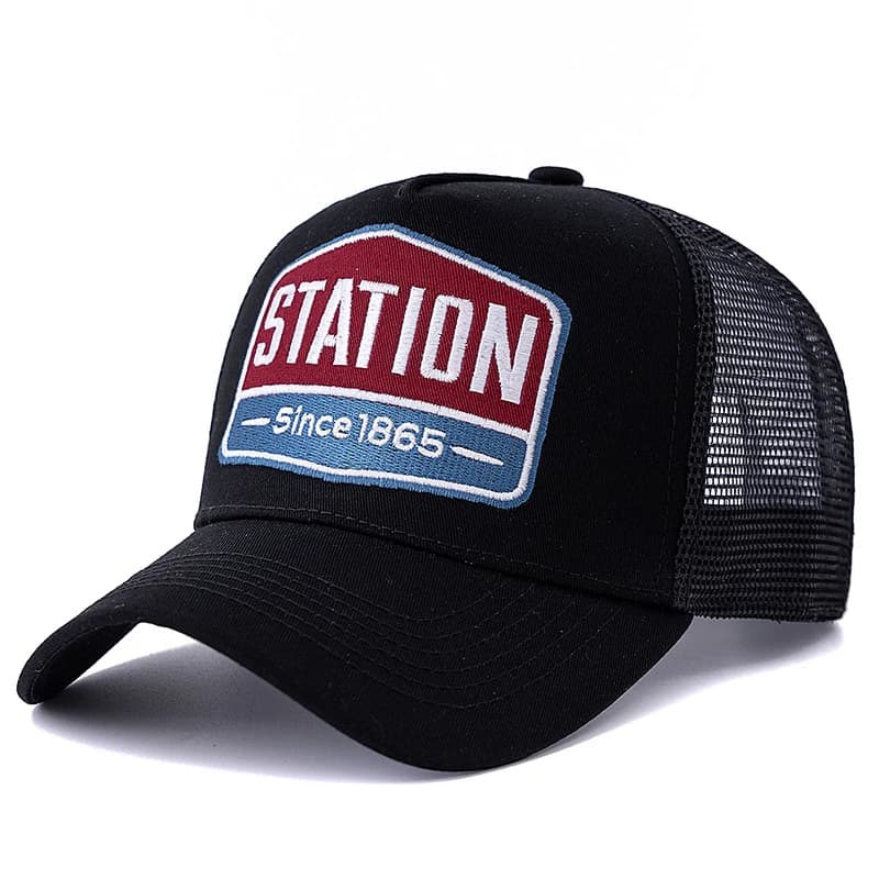 Unisex Baseball Cap Classic STATION Letter Pattern Mesh Cap Men And Women Breathable Streetwear Summer Trucker Hat - 2