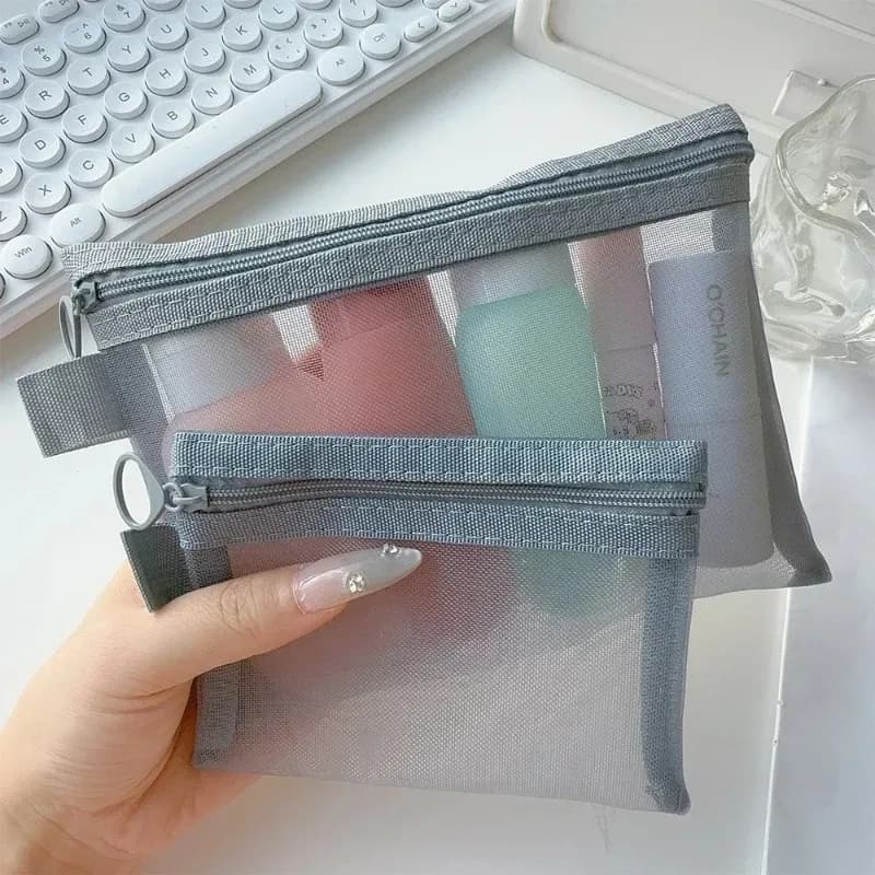 1/3 قطعة أكياس مستحضرات التجميل الشفافة الصغيرة الكبيرة حقيبة مستحضرات تجميل سوداء المحمولة السفر أدوات الزينة المنظم حالة أحمر الشفاه كيس التخزين - 4