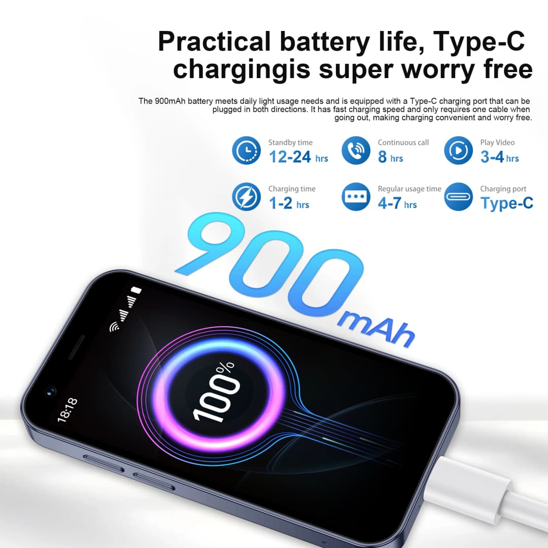 هاتف ذكي صغير SERVO 18SE MINI، أندرويد، 3G WCDMA، بطاقتي SIM، 2GB+16GB، متجر Play، Wi-Fi، فتح الوجه، شاشة 3.0 بوصة - 4